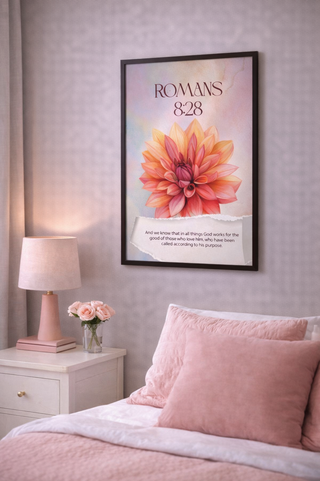 Romans 8:28 Floral Scripture