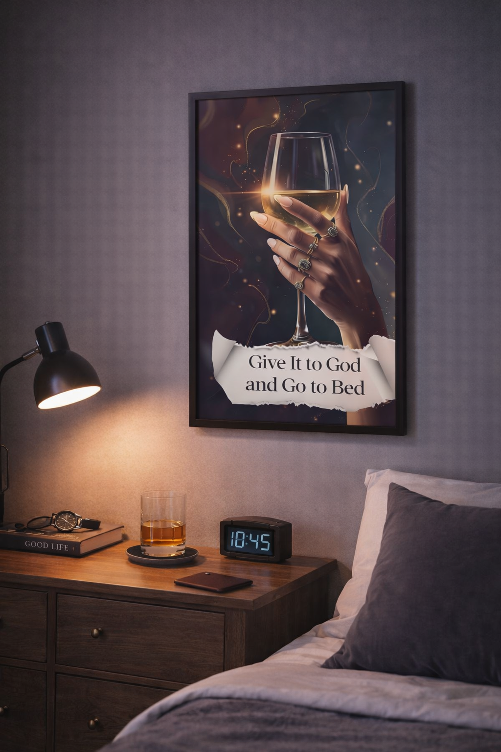 Give It to God and Go to Bed” Faith Wall Art