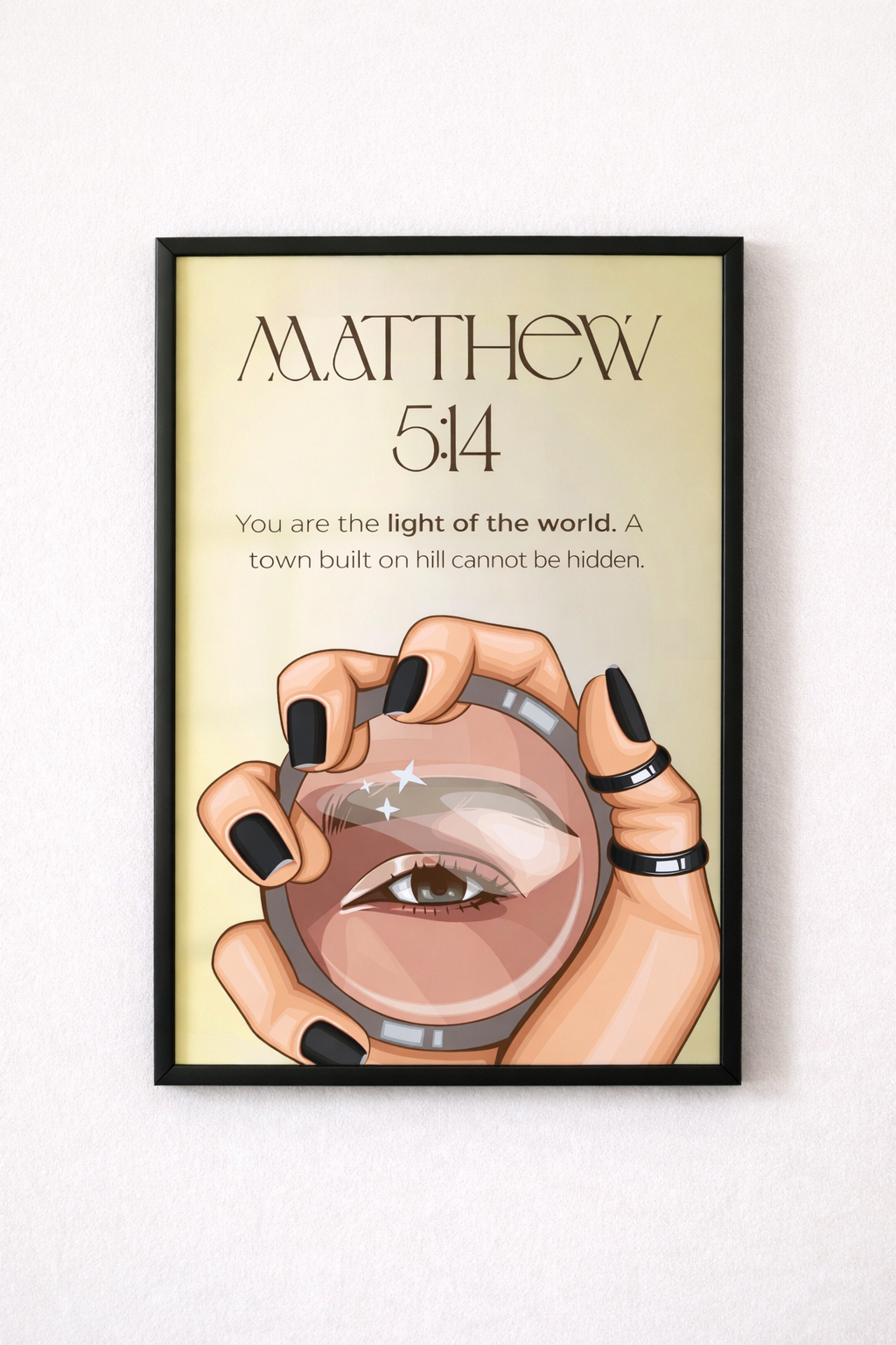 Matthew 5:14 – Framed Christian Wall Art (18 × 24 cm)