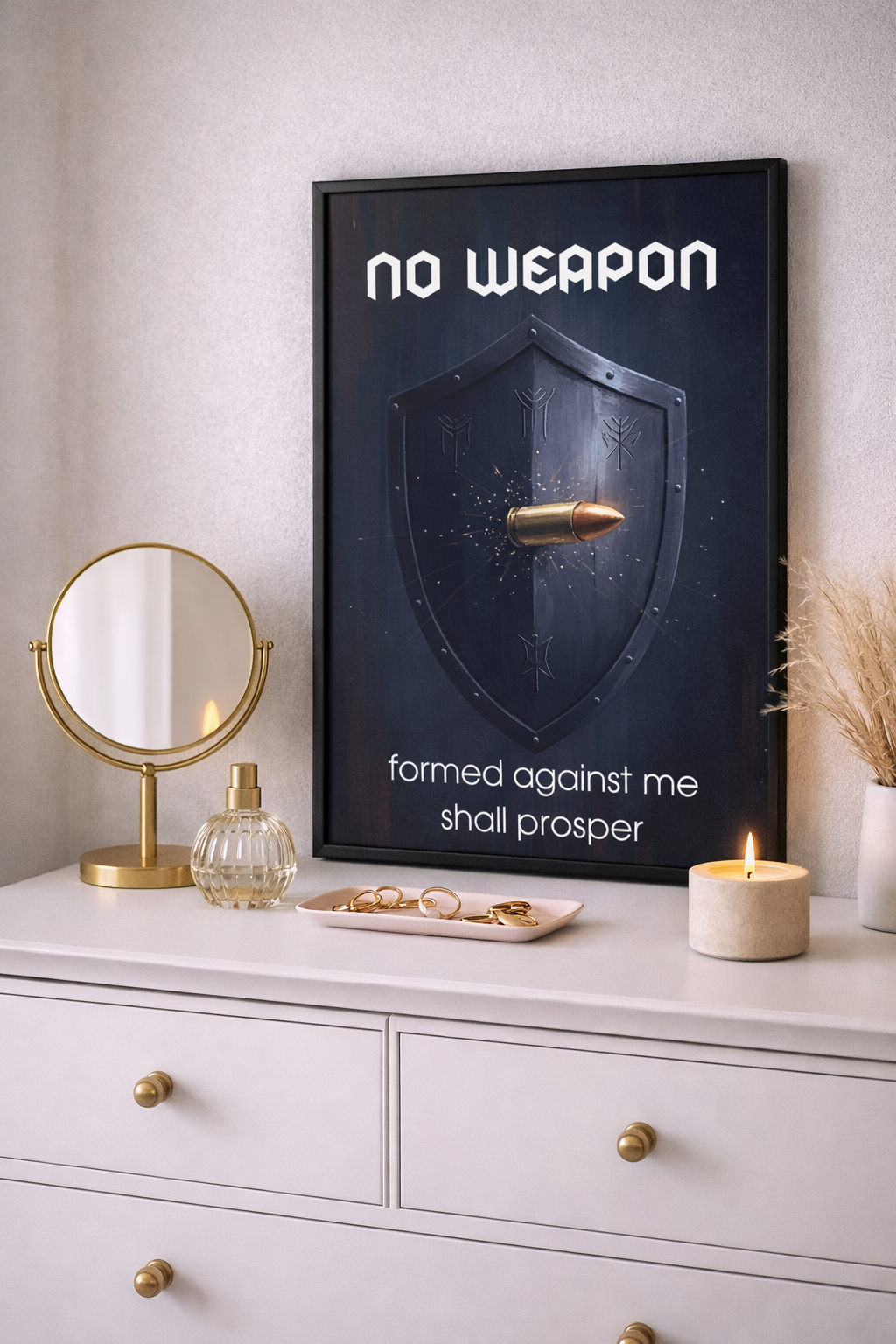No Weapon Shall Prosper – Framed Christian Wall Art