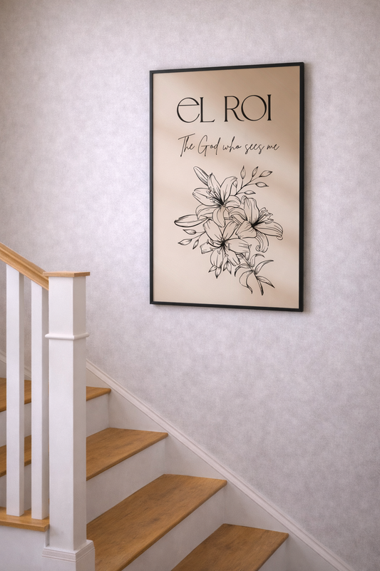 EL ROI – The God Who Sees Me BROWN | Faith Wall Art Print