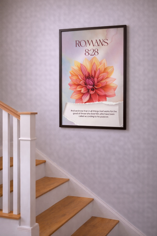 Romans 8:28 Floral Scripture